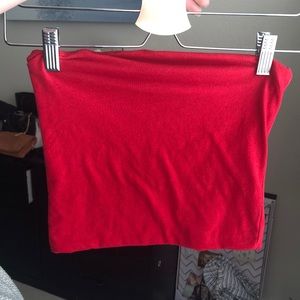 Plain Red Brandy Melville Tube Top